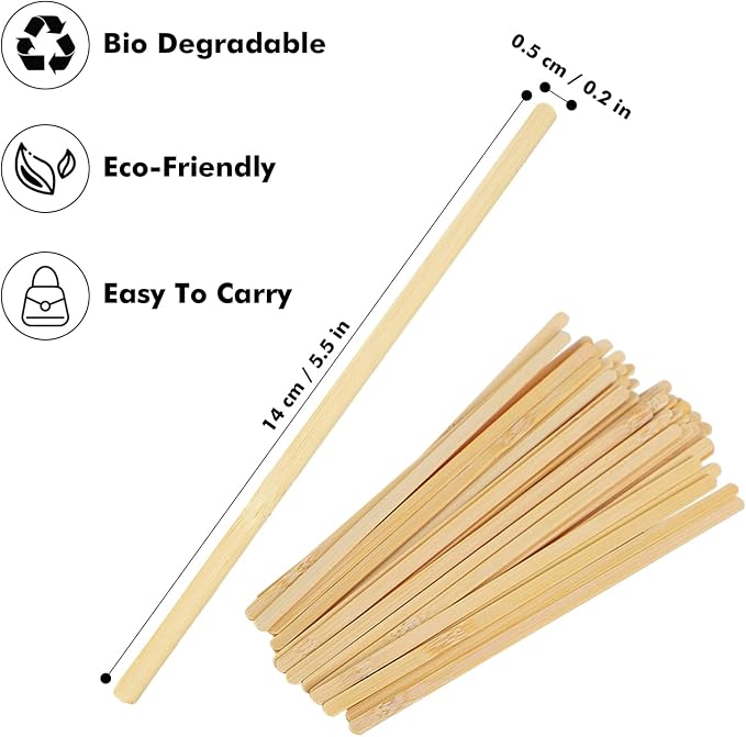 500pcs Wood Coffee Stirrer Sticks, 5.5 Inch Wooden Swizzle Stick Beverage Mixer - Image 3