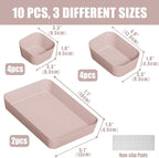 Plastic Drawer Organizers, Bathroom and Vanity Organizer Plastic Tray, Makeup - Image 2