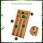 Small Silverware Organizer, Bamboo Kitchen Drawer Cutlery Organizer, Utensil - Image 2