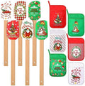 12 Pcs Christmas Silicone Spatula Pot Holder Set Xmas Baking Gift, Cute by Zhehao