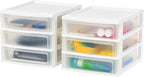 IRIS USA Plastic Stacking Desk Top 3-Drawer Storage Organizer, by IRISUSA