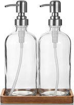 Clear Glass Soap Dispenser Set by Unknown