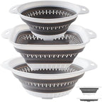 LogFaadCoi 3 Pcs Collapsible Colander and Strainer, Silicone Strainer Colanders by LogFaadCoi