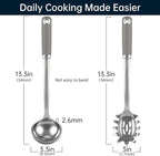 Safring Stainless Steel Soup Ladle and Spaghetti Spoon Set, Heat Resistant - Image 2
