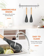 Cooking Spoon for Nonstick Cookwares, Wood Handle Spoon for Mixing, and Scrape - Image 7