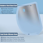 Silicone Dough Scraper with Stainless Steel Sheet, Curved Edge Flexible Bowl - Image 2