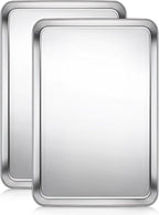Terlulu Baking Sheet, Cookie Sheet, Stainless Steel Baking Pan, 2 Piece-17.3''x by Terlulu