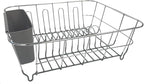 Dish Drying Rack & Cutlery Holder 2 Piece Set Compact Sink-Fitting Dish Drainer by SweetHomeCollection