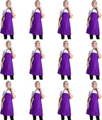 12 Pcs Purple Bib Bulk Aprons for Women Men Adult Girls Unisex by TSDSTORY