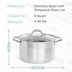 Alpha Living SP-08G Stainless Steel Pot - Image 2