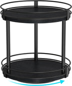 Snughome Lazy Susan Spice Rack, 2 Tier Rotating Spice Rack, Wood Lazy Susan by Snughome