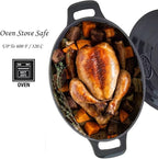 La Cuisine Enameled Cast Iron Oval Dutch Oven Casserole 6.75 QT 33x25x16cm Matt - Image 5