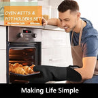 Silicone Oven Mitts and Pot Holders Sets, MTZRFLL Extra Long Heat Resistant - Image 2