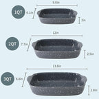 Ceramic Bakeware Dish Set of 3, Rectangular Baking Casserole - Image 2