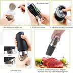 Gravity Electric Grinder set of 2, Automatic Pepper and Salt Mill Grinder - Image 2