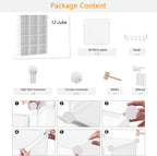 AWTATOS Cube Storage Organizer Storage 12 Cube Bookshelf DIY Plastic Closet - Image 7