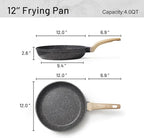 CAROTE Non Stick Frying Pan Skillet, Omelet Pan, Healthy Non Toxic Granite Chef - Image 2