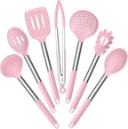 E-far Silicone Cooking Utensils Set, Slotted Turner, Soup Ladle, Pasta Server by E-far