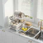 GSlife Large 2 Tier Dish Drying Rack, Expandable Heavy-Duty Dish Rack - Image 9