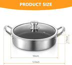 Toutrop Saute Pan, 10 Inch Nonstick Deep Frying Pan, 316L Stainless Steel Sauté - Image 7