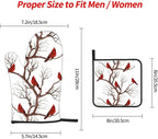 Winter Cardinal Birds Oven Mitts and Pot Holders Sets of 3 Kitchen Hot Pads - Image 4