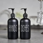 COHOSEGE Glass Soap Dispenser Set 2 Pack, Contains Hand and Dish Soap - Image 4