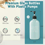 COHOSEGE Glass Soap Dispenser Set 2 Pack, 16 Oz Dish Soap Dispenser - Image 3
