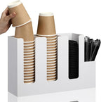 Cunhill 4 Compartments Acrylic Coffee Cup and Lid Storage Organizer Holder by Cunhill