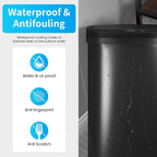 BestOffice Black Plastic Touch Free High-Capacity Garbage Can - Image 3