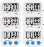 LinkDm 6 Pack Small Digital Kitchen Timer Magnetic Back and ON/Off Switch by LinkDm