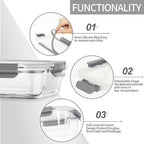 AILTEC 10 Pack Glass Meal Prep Containers, Glass Food Storage Containers - Image 4