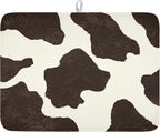 Milk Cow Drying Mat 24x18 Inch, Cattle Fur Farmhouse Dish Drainer Mats Summer by Trongr