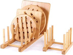 YWSHF Bamboo Wooden Dish Rack Dishes Drainboard Drying Drainer Storage Holder - Image 3
