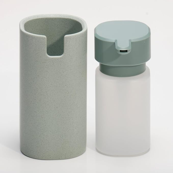 LINE+ARC Modern Easy-to-Press Soap Dispenser. No-Rust Cute Bathroom Green - Image 5