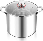 E-far 12-Quart Stock Pot, 18/10 Stainless Steel Stockpot by E-far