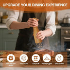 Wooden Salt And Pepper Grinder Set –【Gear-Shape Knob & Effortless Grinding】8 - Image 3