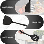 TeamFar Silicone Cooking Utensils, Heat-Resistant Solid & Slotted Cooking - Image 4