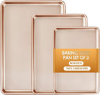 Baking Sheet Pan Set of 3, Commercial Cookie Sheets by Deedro
