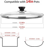 14 Inch Pan Lid, Tempered Glass Cast Iron Lid - Image 2