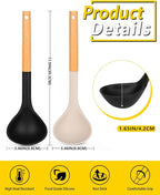 Pack of 2 Soup Ladle, Silicone Ladle Spoon - Image 3
