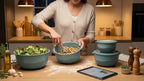 Pera Mixing Bowls with Lids Set, 8 Piece, BPA Free Nesting Kitchen Bowl Set - Image 9
