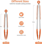 600ºF Heat Resistant Kitchen Tongs: U-Taste 9+12 inch Silicone Cooking Tong Set - Image 2