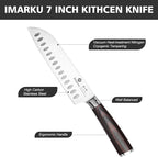 imarku Chef Knife 7 Inch Kitchen Knife Ultra Sharp Santoku Knife - Image 3