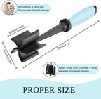 2 Pack Meat Chopper, 5 Curve Blades Ground Beef Masher, Heat Resistant Meat - Image 4