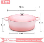 E-far 7QT Oval Dutch Oven Pot - Image 2
