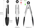 7-Inch Silicone Tongs Pack of 3, Small Tongs - Image 2