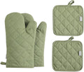 Oven Mitts and Pot Holders 4 pcs Set, High Heat Resistant 500 Degree Extra by M+MIAOYAN