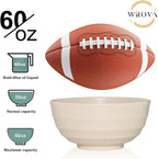 Wrova Wheat Straw Bowls Set 60 OZ, Unbreakable Large Beige Bowls Set of 6 - Image 3
