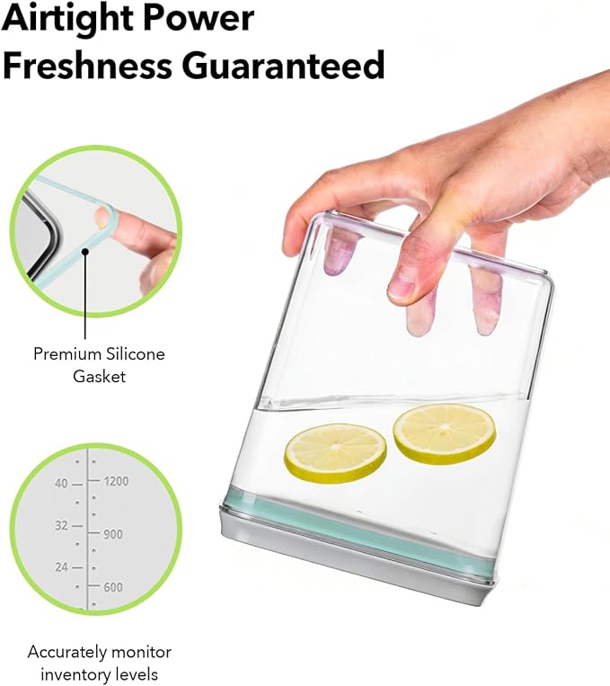 Airtight Food Storage with One-Touch Lid, Stackable Durable PET - Image 3