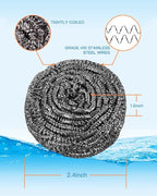 12Pcs Steel Wool Scrubber Pads for Cleaning Dishes, Sinks - Image 2